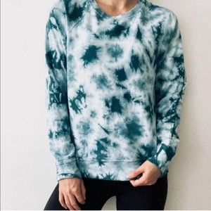 Athleta sundown tie dye blue crew neck